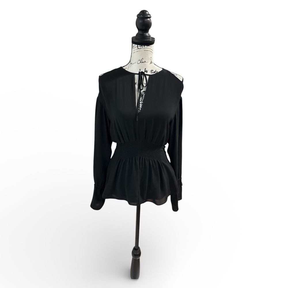 All Saints Women’s Smocked waist top Black Size XS